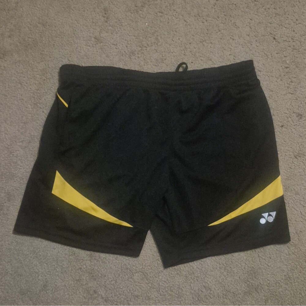 Yonex Mens 3XL Black Yellow Shorts Tennis Athletic (Fits as XL)